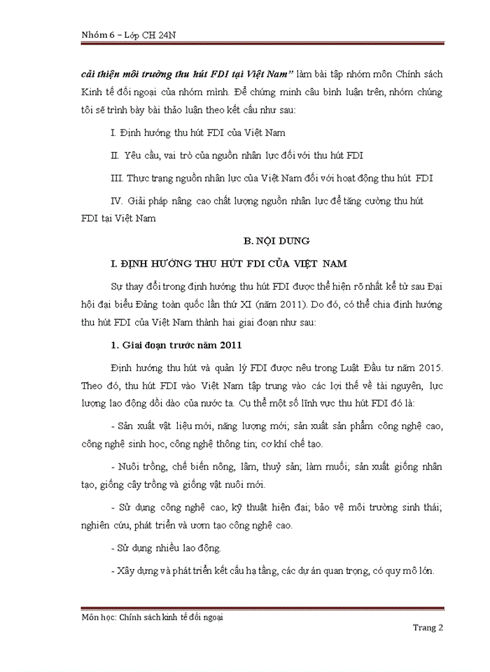image for page Nâng cao chất lượng nguồn nhân lực một biện pháp quan trọng để cải thiện môi trường thu hút FDI tại Việt Nam