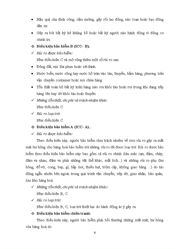 Điều kiện bảo hiểm ICC trong bảo hiểm hàng hóa vận chuyển