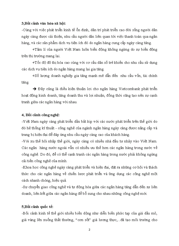 image for page Phân tích môi trường kinh doanh của Ngân Hàng Vietcombank