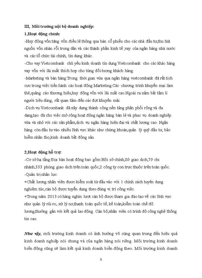 image for page Phân tích môi trường kinh doanh của Ngân Hàng Vietcombank