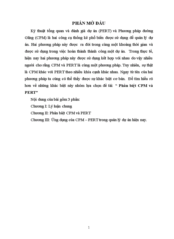 image for page Phân biệt CPM và PERT