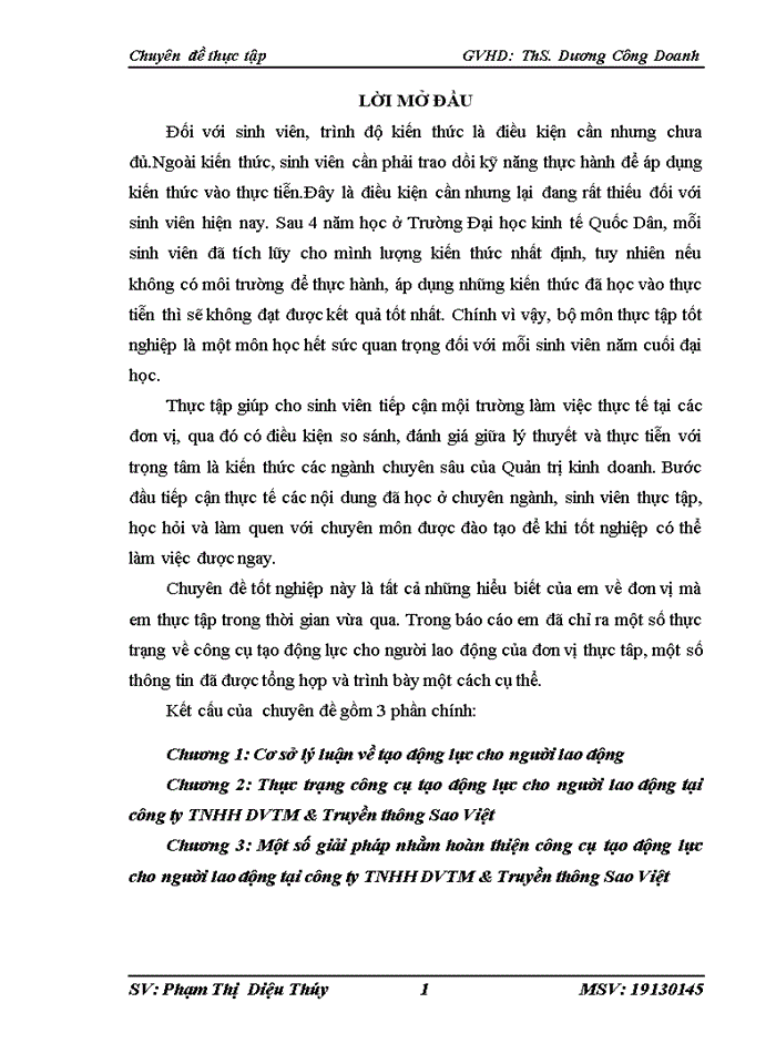 image for page Thực trạng công cụ tạo động lực cho người lao động tại công ty Trách nhiệm hữu hạn dvtm truyền thông sao việt