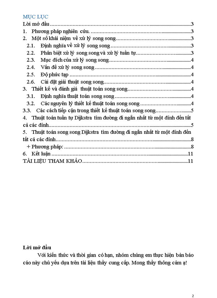 Song song hóa thuật toán dijkstra tìm đường đi ngắn nhất từ một đỉnh đến tất cả các đỉnh