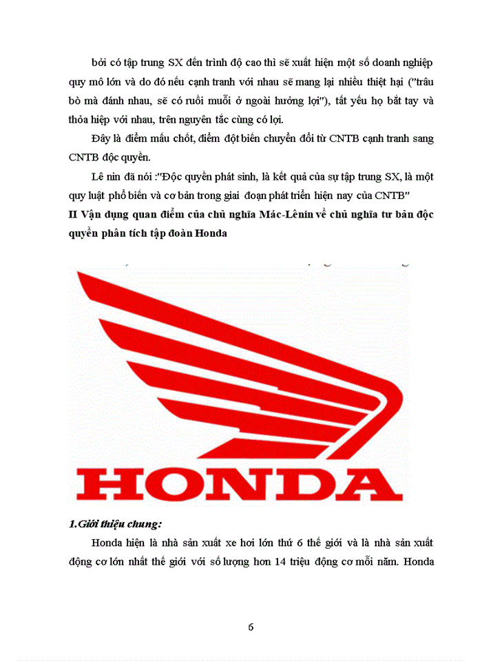 image for page Triết mác Quan điểm của chủ nghĩa Mác-Lênin về chủ nghĩa tư bản độc quyền Vận dụng phân tích tập đoàn Honda