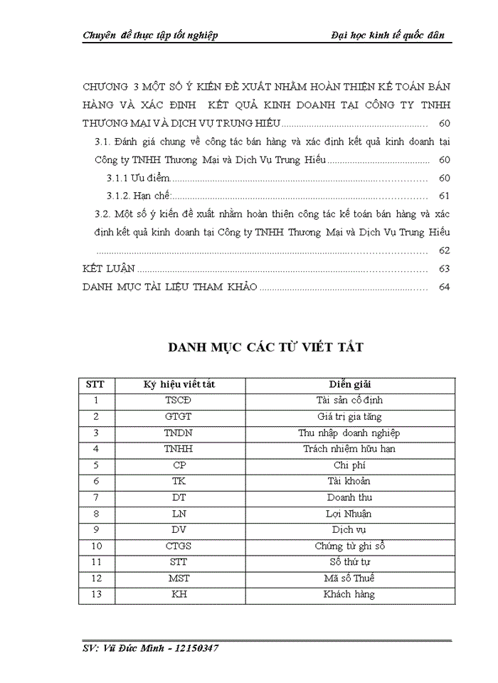 image for page Hoàn thiện kế toán bán hàng và xác định kết quả kinh doanh tại Công ty Trách nhiệm hữu hạn thương mại và dịch vụ Trung Hiếu