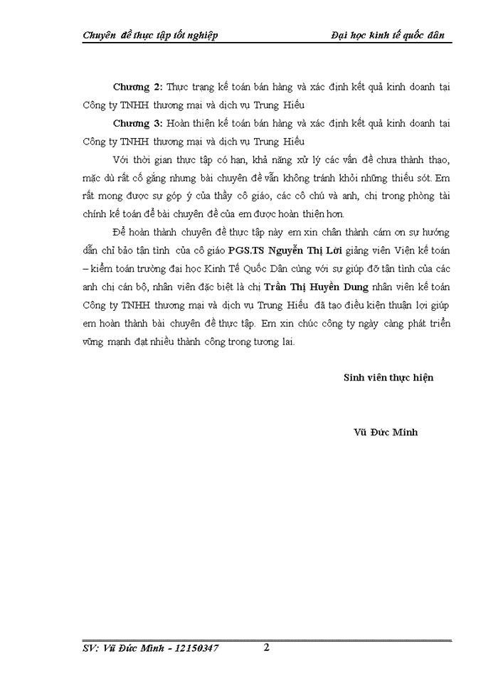 image for page Hoàn thiện kế toán bán hàng và xác định kết quả kinh doanh tại Công ty Trách nhiệm hữu hạn thương mại và dịch vụ Trung Hiếu