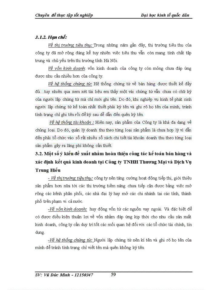 image for page Hoàn thiện kế toán bán hàng và xác định kết quả kinh doanh tại Công ty Trách nhiệm hữu hạn thương mại và dịch vụ Trung Hiếu