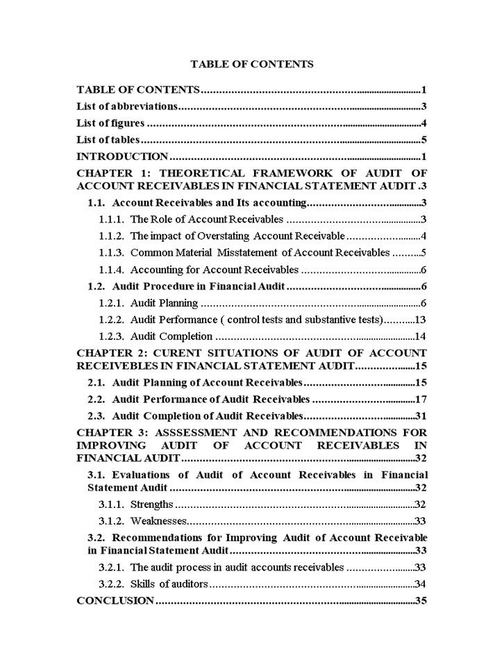 TIẾNG ANH DISCUSSION OF AUDIT OF ACCOUNT RECEIVABLES IN FINANCIAL STATEMENT AUDIT