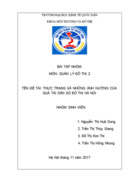 THỰC TRẠNG VÀ NHỮNG ẢNH HƯỞNG CỦA QUÁ TẢI DÂN SỐ ĐÔ THỊ HÀ NỘI