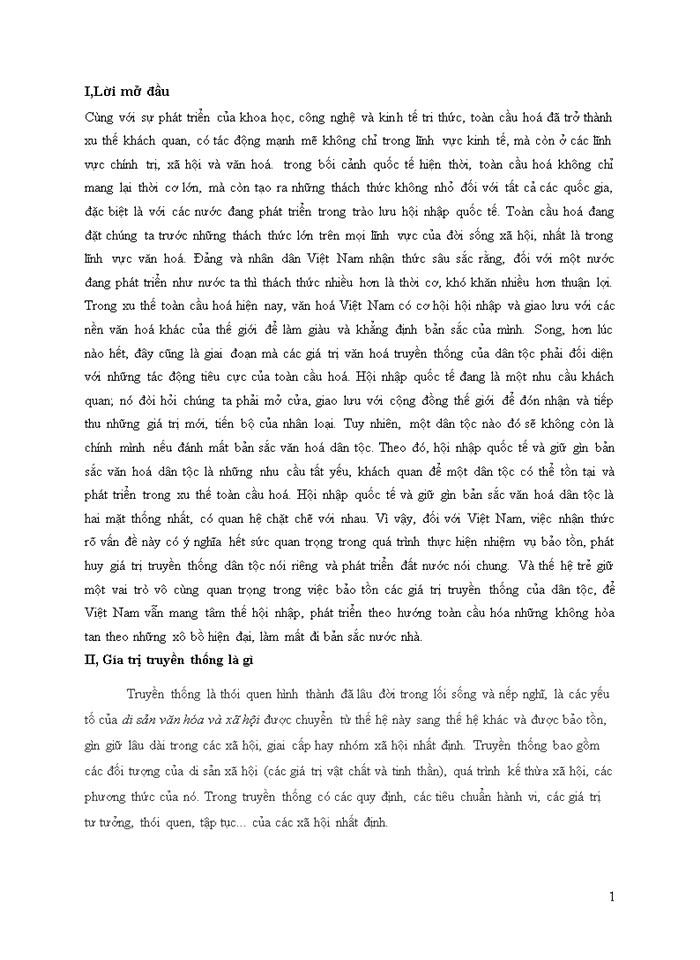 image for page Quan điểm của nhóm về vai trò của giới trẻ trong việc bảo tồn và phát huy các giá trị truyền thống trong điều kiện hội nhập quốc tế hiện nay