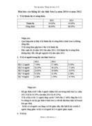 Bản báo cáo thống kê của tỉnh Sơn La năm 2014 và năm 2012