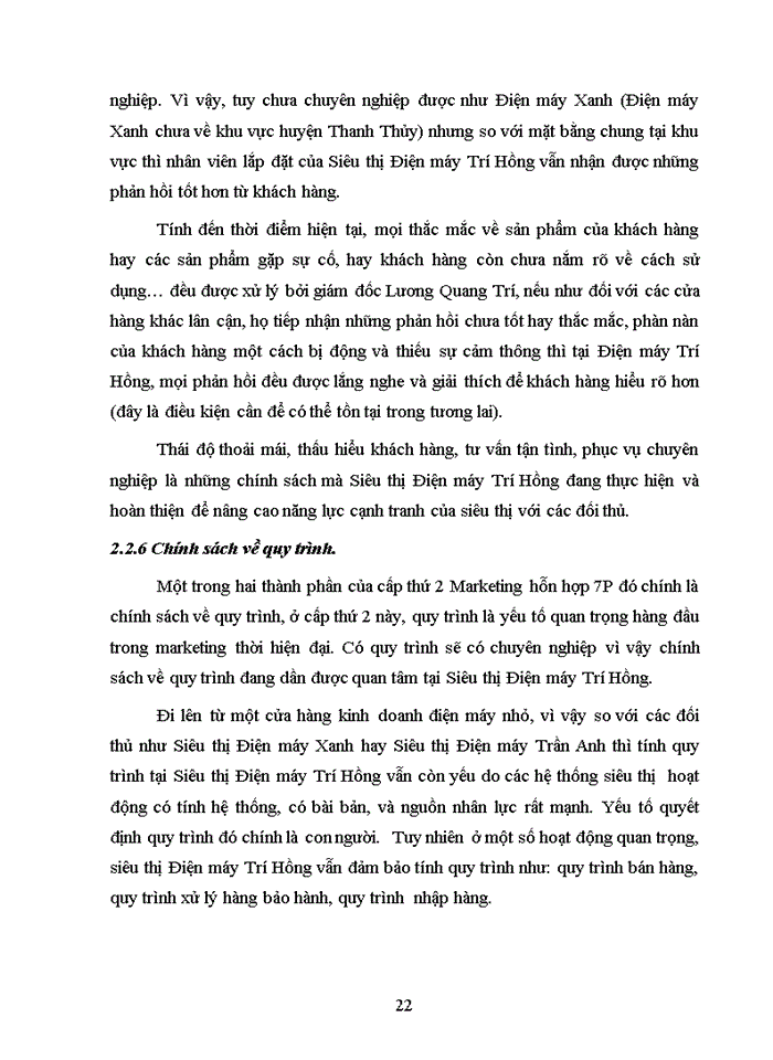 image for page Một số phải pháp hoàn thiện chính sách Marketing mix 7P tại siêu thị điện máy Trí Hồng