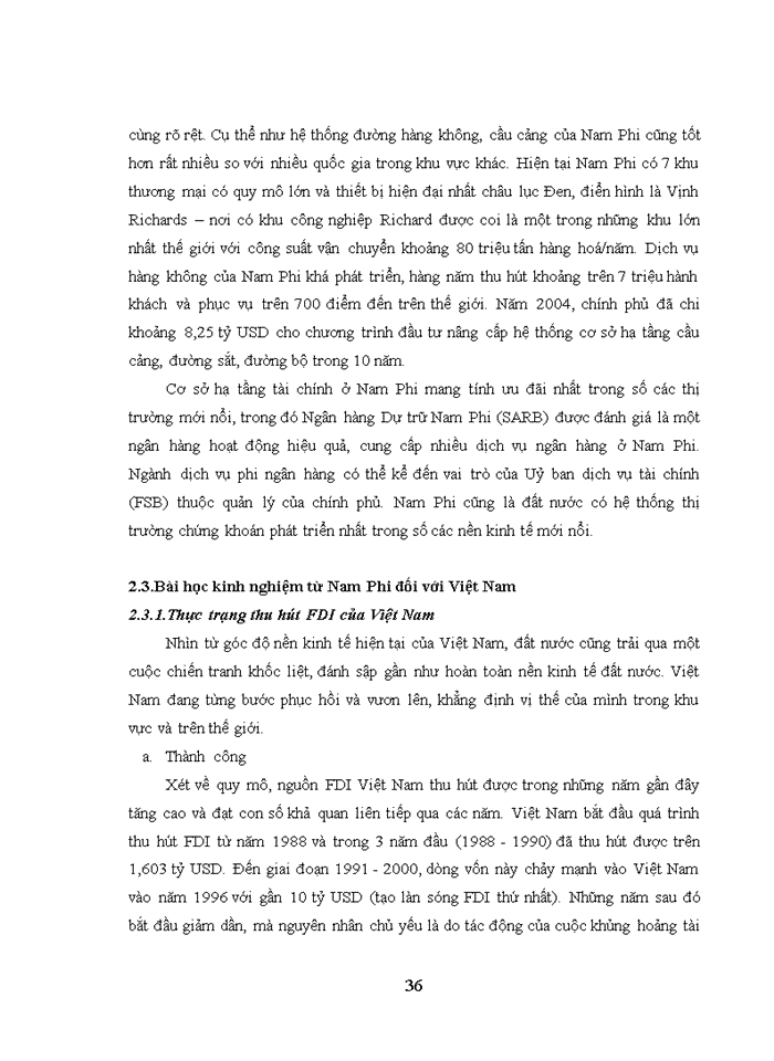 image for page Chính sách thu hút vốn đầu tư nước ngoài của Nam Phi và bài học kinh nghiệm cho Việt Nam trong bối cảnh thực thi các hiệp định thương mại tự do