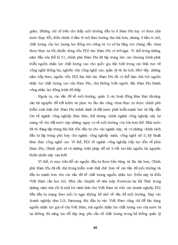 image for page Chính sách thu hút vốn đầu tư nước ngoài của Nam Phi và bài học kinh nghiệm cho Việt Nam trong bối cảnh thực thi các hiệp định thương mại tự do