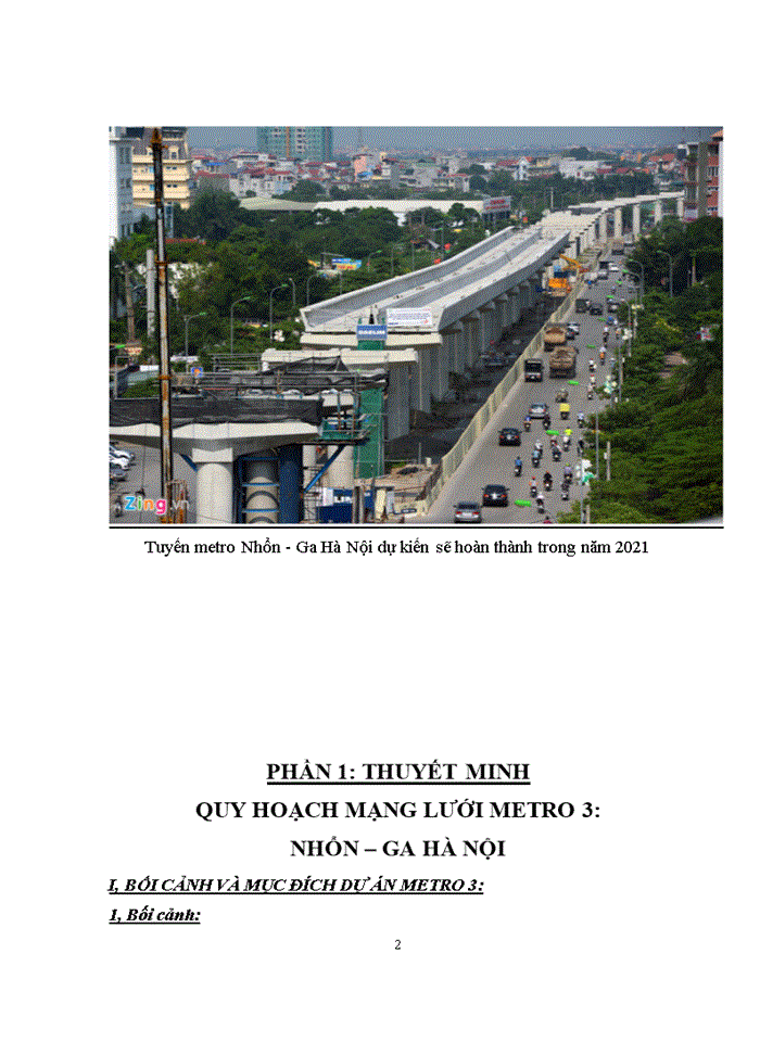 image for page QUY HOẠCH TUYẾN METRO 3 NHỔN- GA HÀ NỘI