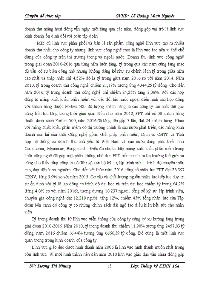 image for page Phân tích thống kê doanh thu công ty cổ phần FPT giai đoạn 2010-2016