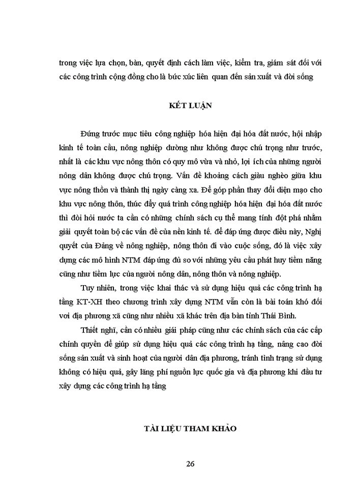 image for page Đánh giá sử dụng hiệu quả các công trình hạ tầng KT-XH chương trình NTM tại xã Vũ Chính thành phố Thái Binh tỉnh Thái Bình