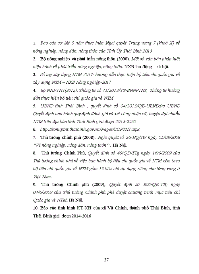 image for page Đánh giá sử dụng hiệu quả các công trình hạ tầng KT-XH chương trình NTM tại xã Vũ Chính thành phố Thái Binh tỉnh Thái Bình