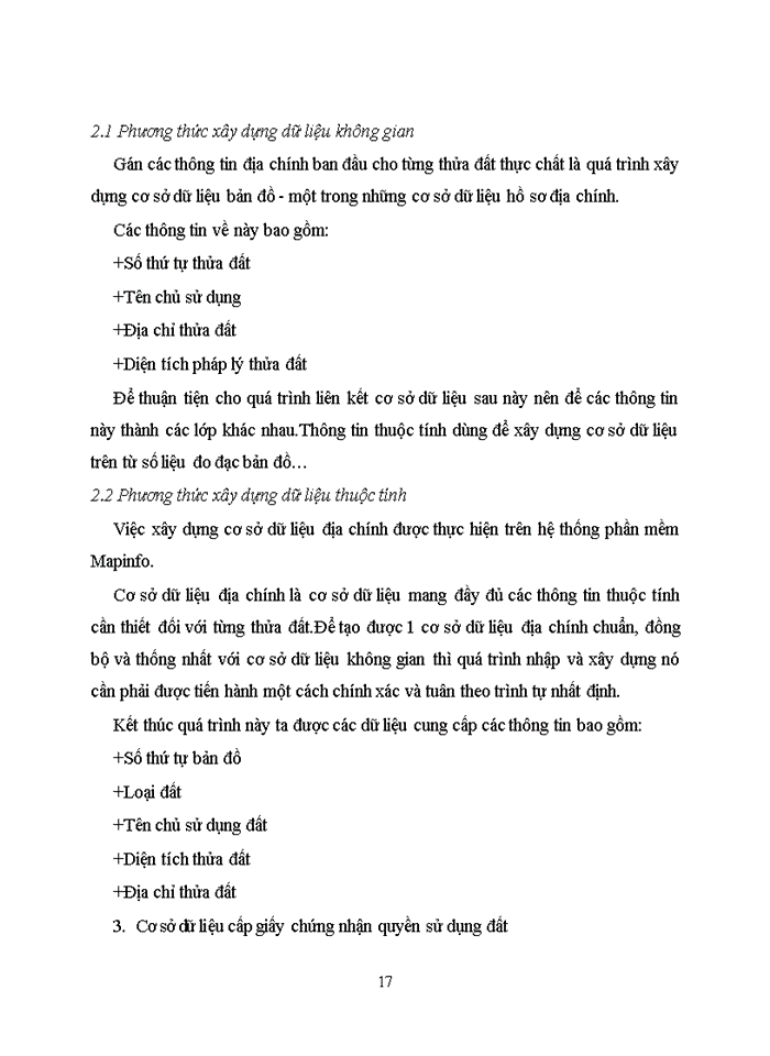 image for page Ứng dụng phần mềm Mapinfo xây dựng cơ sở dữ liệu về Cơ sở dữ liệu về sổ cấp giấy chứng nhận quyền sử dụng đất