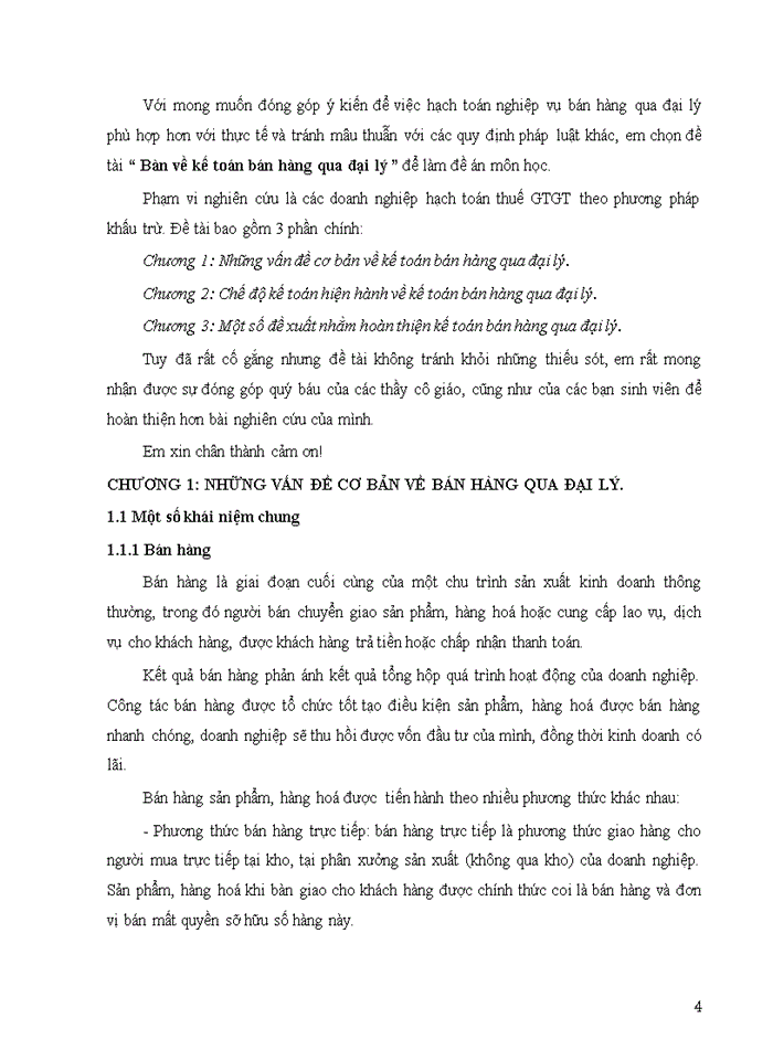 image for page Đề án BÀN VỀ KẾ TOÁN BÁN HÀNG QUA ĐẠI LÝ