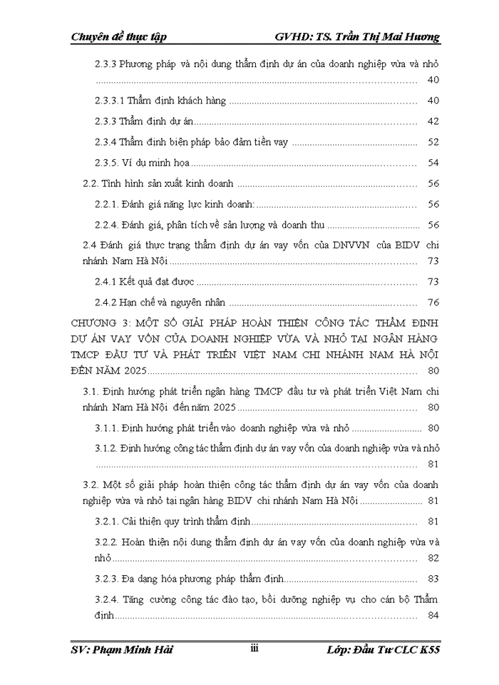 image for page Hoàn thiện công tác thẩm định dự án vay vốn của doanh nghiệp vừa và nhỏ tại ngân hàng thương mại cổ phần đầu tư và phát triển Việt Nam chi nhánh Nam Hà Nội