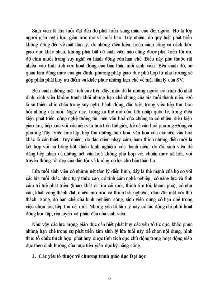image for page Thực trạng kỹ năng sống và nhu cầu được giáo dục kỹ năng sống của thanh niên