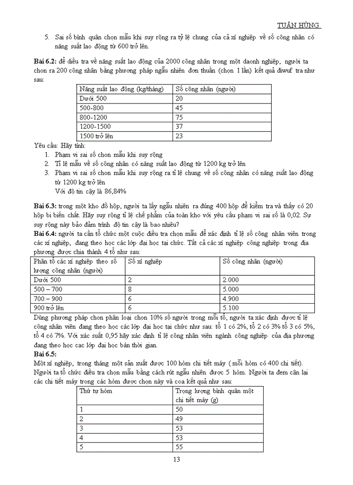 image for page BÀI TẬP VÀ ĐÁP ÁN NGUYÊN LÝ THỐNG KÊ