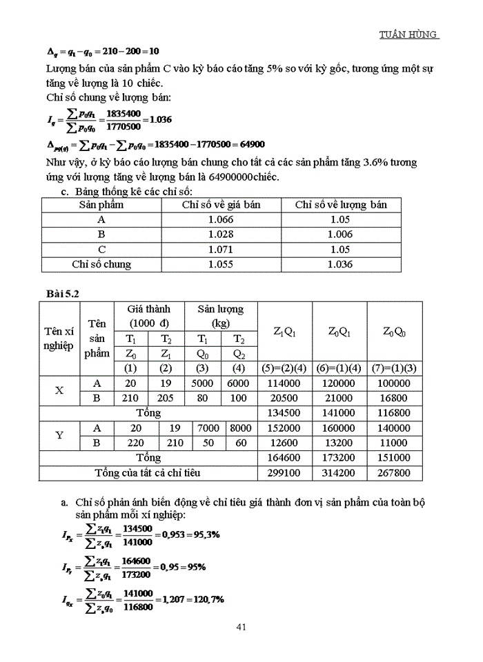 image for page BÀI TẬP VÀ ĐÁP ÁN NGUYÊN LÝ THỐNG KÊ