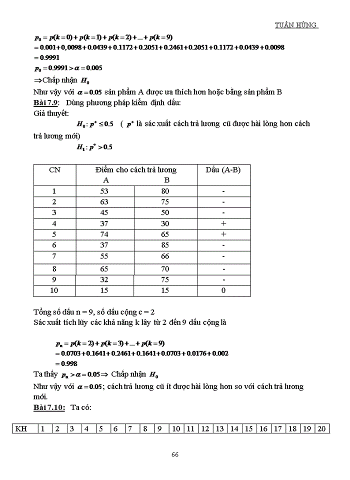 image for page BÀI TẬP VÀ ĐÁP ÁN NGUYÊN LÝ THỐNG KÊ