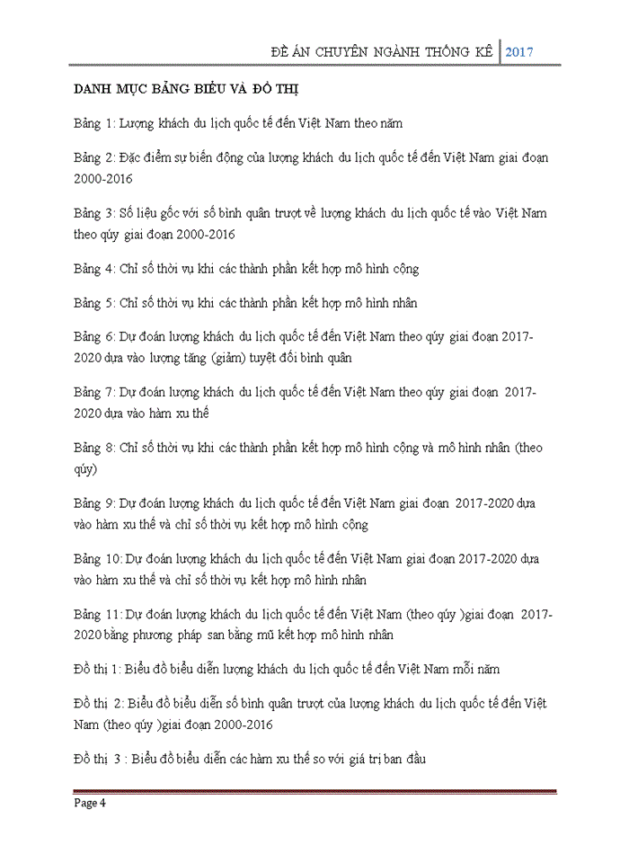 Vận dụng phương pháp dãy số thời gian để phân tích sự biến động của lượng khách du lịch quốc tế vào Việt Nam giai đoạn 2000-2016 và dự đoán cho giai đoạn 2017-2020