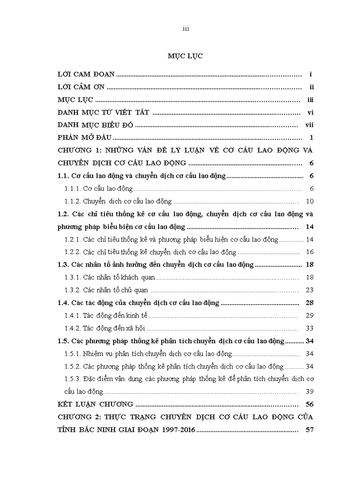 Nghiên cứu thống kê cơ cấu lao động và chuyển dịchCơ cấu lao động tỉnh bắc ninh giai đoạn 1997-2016