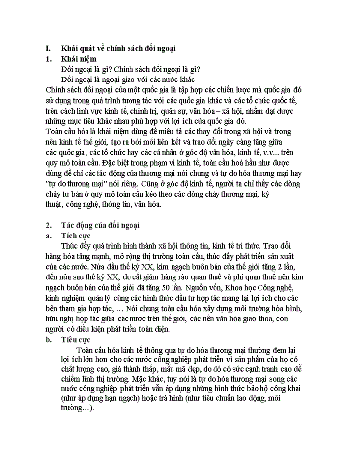 image for page Khái quát về chính sách đối ngoại