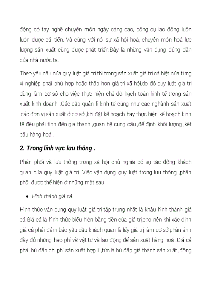 image for page Triết mác LÝ LUẬN CỦA CHỦ NGHĨA MÁC- LÊNIN VỀ QUY LUẬT GIÁ TRỊ VÀ SỰ VẬN DỤNG Ở VIỆT NAM- LIÊN HỆ THỰC TẾ