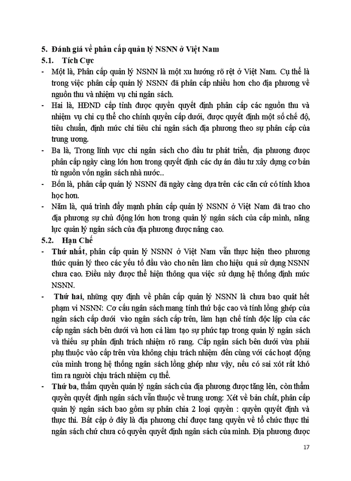 image for page Phân cấp quản lý Ngân Sách Nhà Nước ở Việt Nam