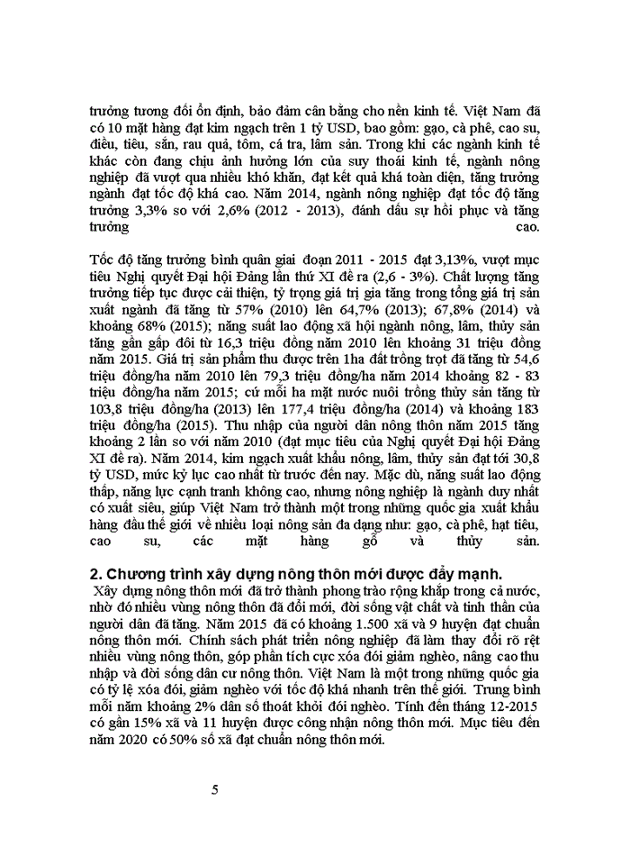 PHÂN TÍCH NHỮNG HẠN CHẾ TRONG PHÁT TRIỂN NÔNG NGHIỆP Ở VIỆT NAM NGUYÊN NHÂN CỦA NHỮNG HẠN CHẾ VÀ ĐƯA RA HỆ THỐNG CÁC GIẢI PHÁP NHẰM THÚC ĐẨY XUẤT KHẨU NÔNG SẢN