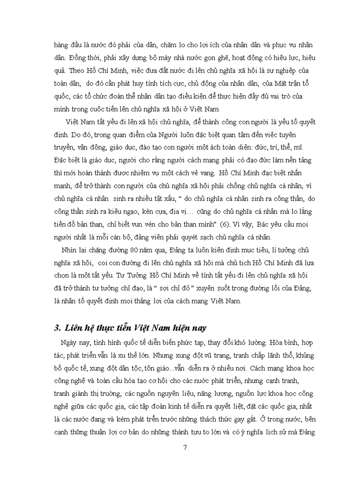 image for page Triết mác Quan điểm của Hồ Chí Minh về tính tất yếu đi lên chủ nghĩa xã hội ở Việt Nam Liên hệ thực tiễn Việt Nam hiện nay