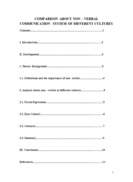 COMPARISON ABOUT NON VERBAL COMMUNICATION SYSTEM OF DIFFERENT CULTURES