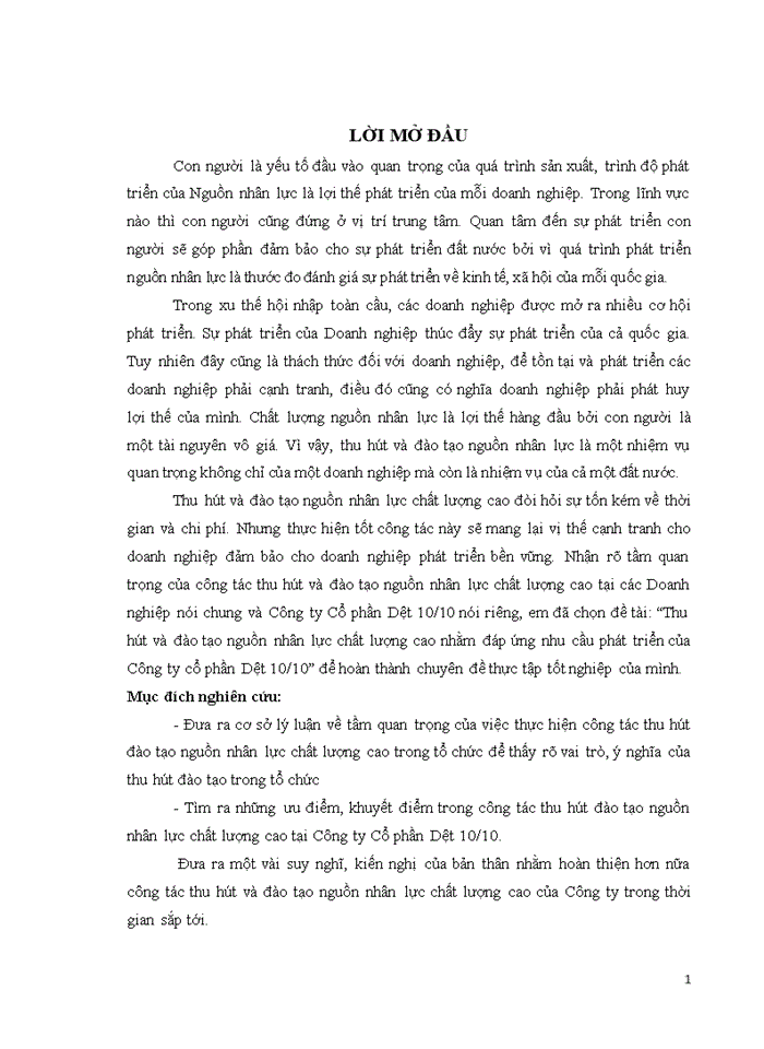 image for page Thu hút và đào tạo nguồn nhân lực chất lượng cao nhằm đáp ứng nhu cầu phát triển của Công ty cổ phần Dệt 10 10