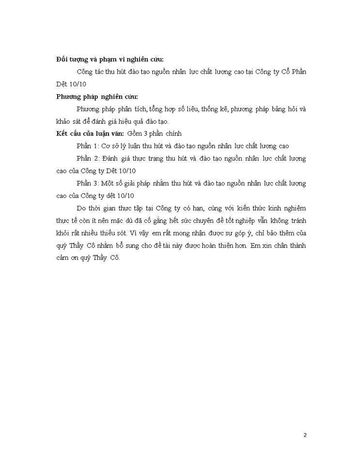 image for page Thu hút và đào tạo nguồn nhân lực chất lượng cao nhằm đáp ứng nhu cầu phát triển của Công ty cổ phần Dệt 10 10