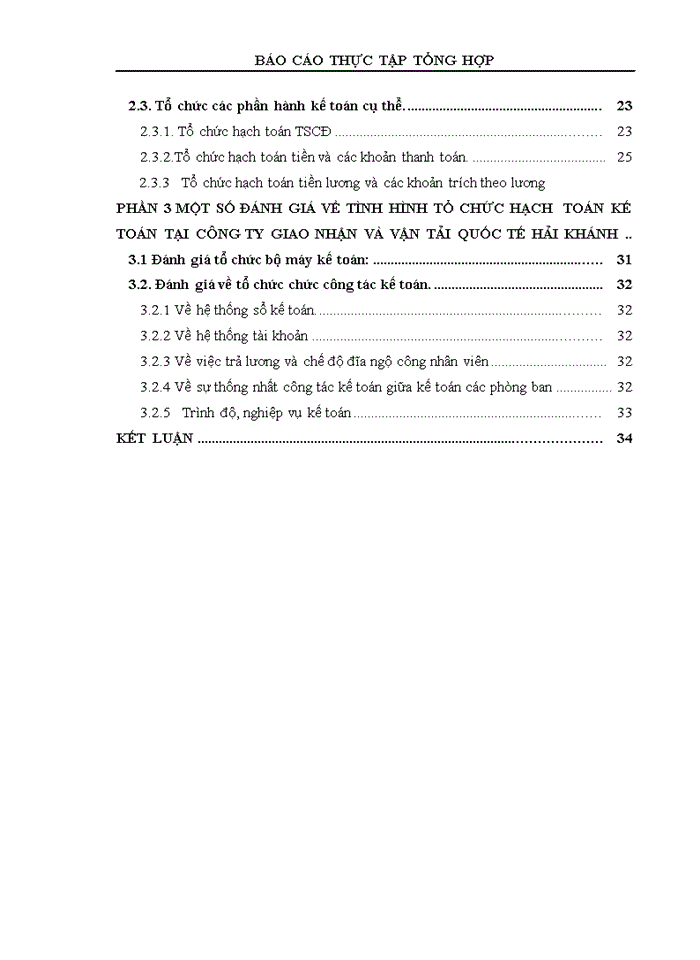 image for page Báo cáo tại Công ty Cổ phần Giao nhận và Vận tải Quốc tế Hải Khánh
