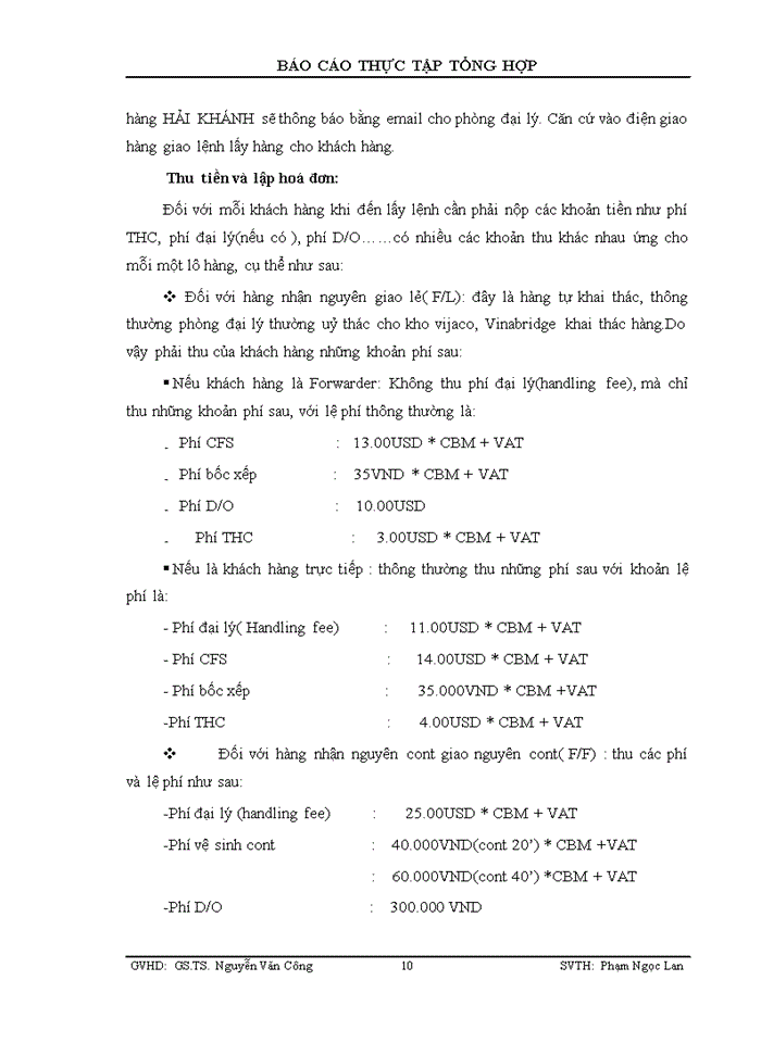 image for page Báo cáo tại Công ty Cổ phần Giao nhận và Vận tải Quốc tế Hải Khánh
