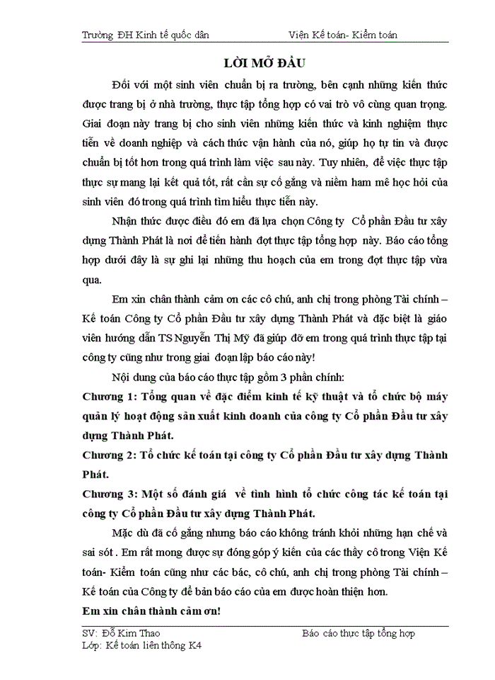 image for page Báo cáo tại Công ty Cổ phần xây dựng và đầu tư Thành Phát