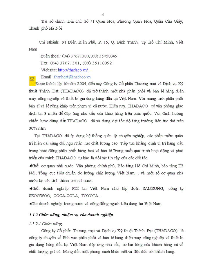 image for page Báo cáo tại Công ty Cổ phần Thương mại và Dịch vụ Kỹ thuật Thành Đạt