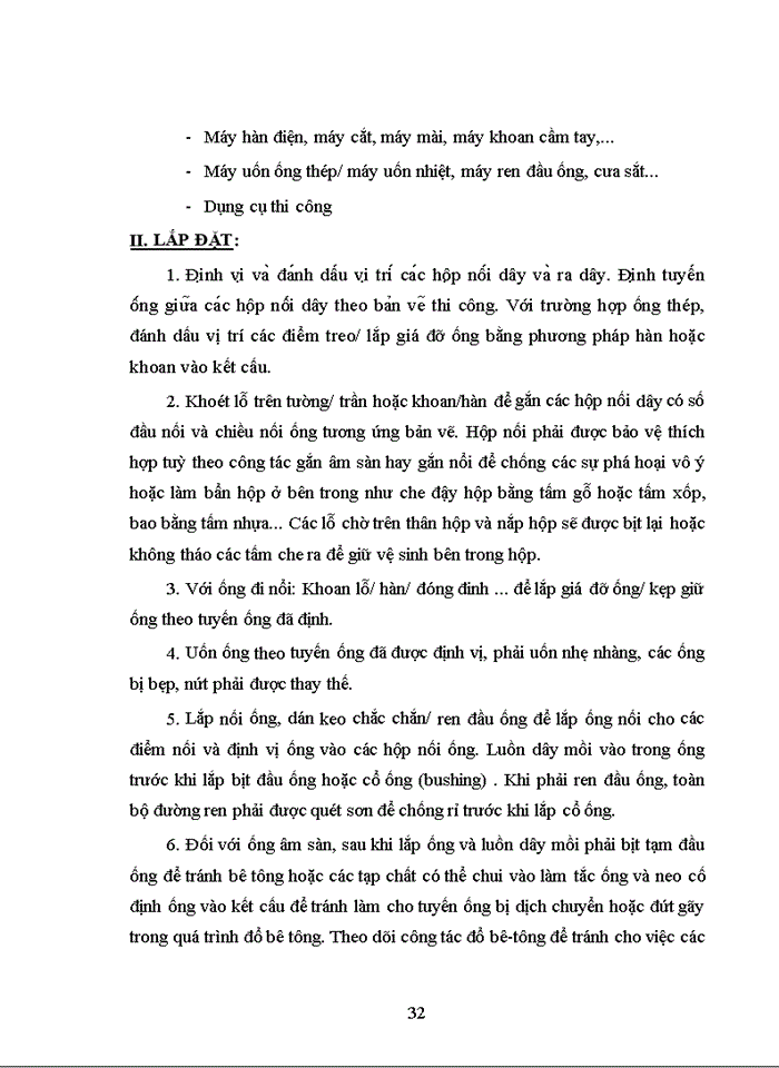 image for page THUYẾT MINH BIỆN PHÁP THI CÔNG LẮP ĐẶT THIẾT BỊ ĐƯỜNG ỐNG CÔNG NGHỆ VÀ ĐIỆN