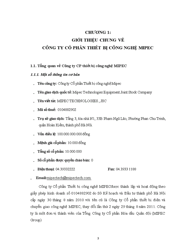 THỰC TRẠNG HOẠT ĐỘNG TẠO ĐỘNG LỰC LAO ĐỘNG TẠI CÔNG TY CỔ PHẦN THIẾT BỊ CÔNG NGHỆ MIPEC