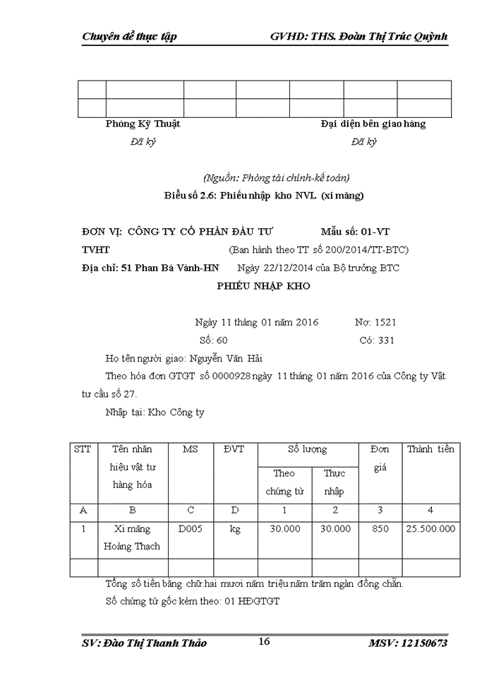 image for page Hoàn thiện kế toán nguyên vật liệu - công cụ dụng cụ tại Công ty Cổ Phần Đầu Tư TVHT