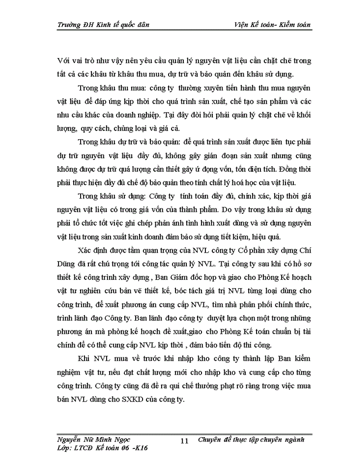 image for page Hoàn thiện kế toán nguyên vật liệu tại Công ty Cổ phần xây dựng Chí Dũng