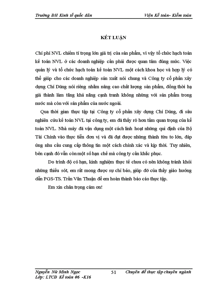 image for page Hoàn thiện kế toán nguyên vật liệu tại Công ty Cổ phần xây dựng Chí Dũng