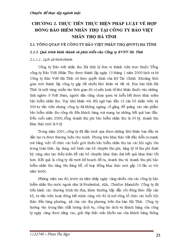 image for page Những vấn đề pháp lý về Hợp đồng bảo hiểm nhân thọ và thực tiễn thực hiện tại Công ty Bảo Việt Nhân Thọ Hà Tĩnh