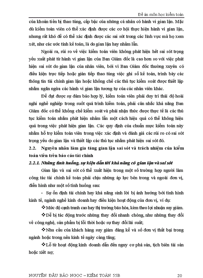 image for page Gian lận và sai sót với trách nhiệm của kiểm toán viên trong kiểm toán